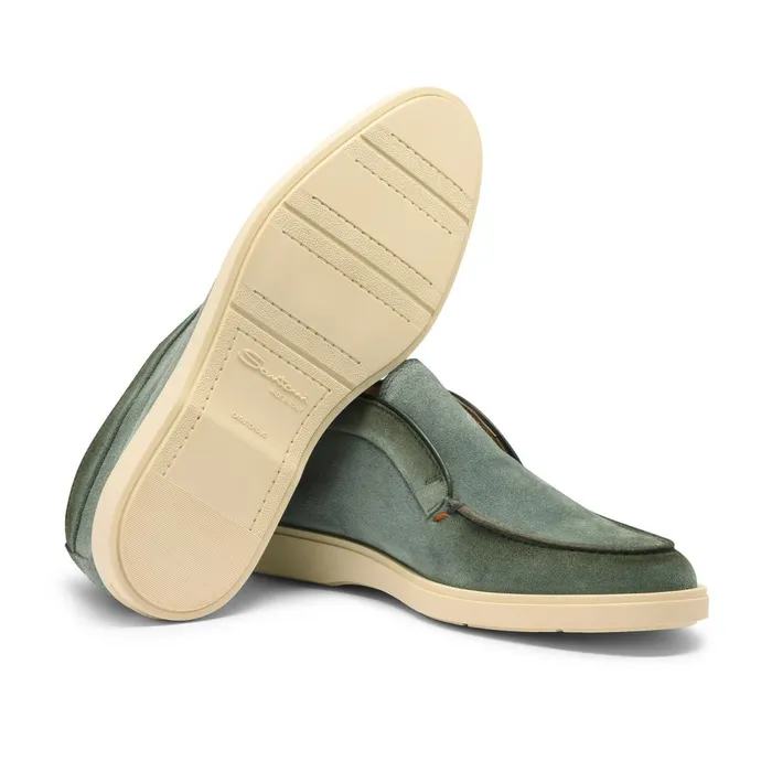 Santoni Petrol Green Suede Desert Boot Men Boots