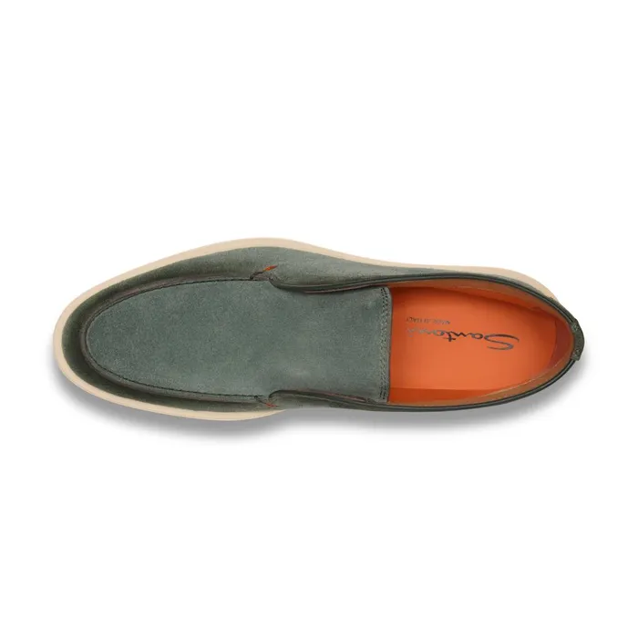 Santoni Petrol Green Suede Desert Boot Men Boots