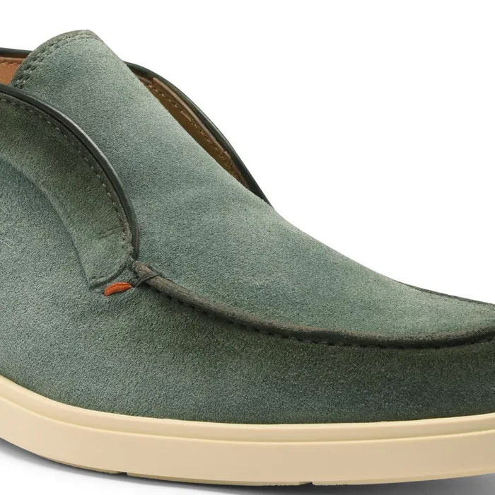 Santoni Petrol Green Suede Desert Boot Men Boots
