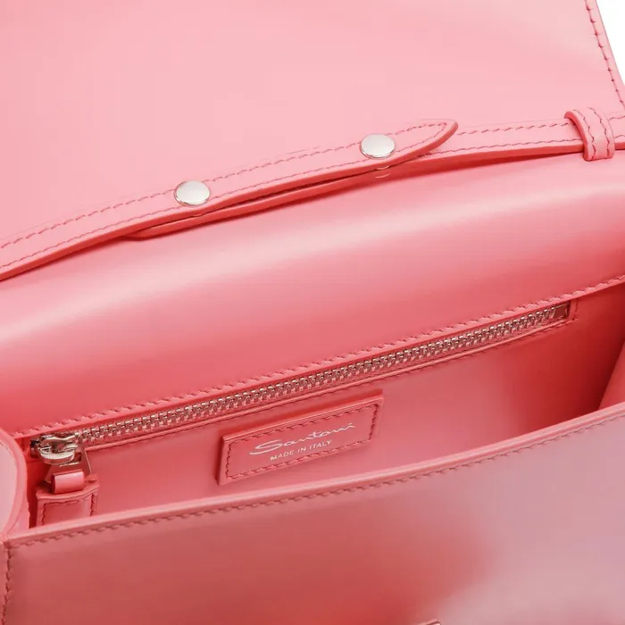 Santoni Pink Leather Crossbody Bag Women Bags