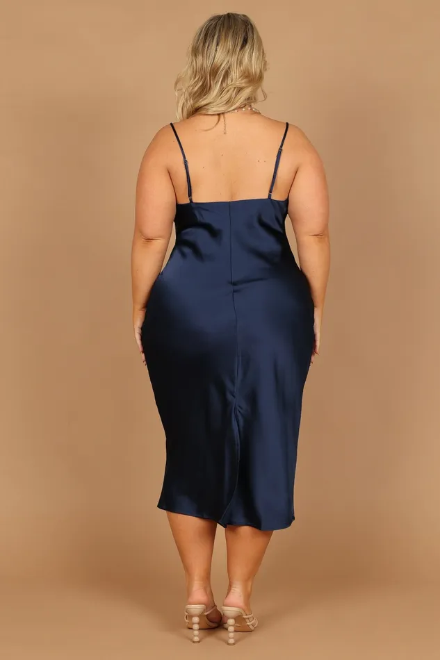 Satin Dresses Persia Dress Navy Petal and Pup Women