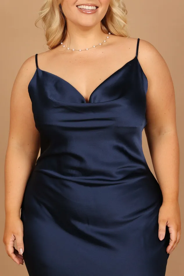 Satin Dresses Persia Dress Navy Petal and Pup Women