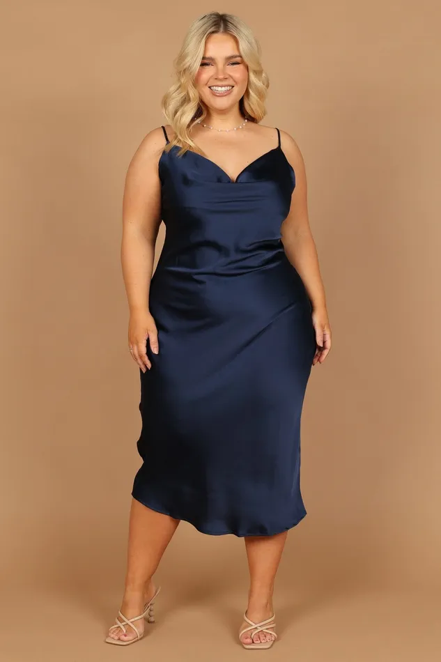 Satin Dresses Persia Dress Navy Petal and Pup Women