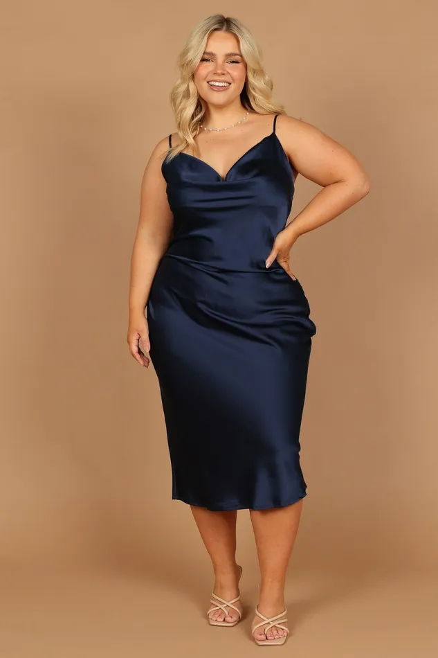 Satin Dresses Persia Dress Navy Petal and Pup Women