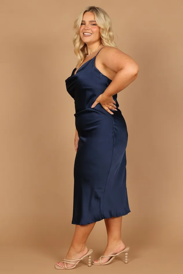 Satin Dresses Persia Dress Navy Petal and Pup Women