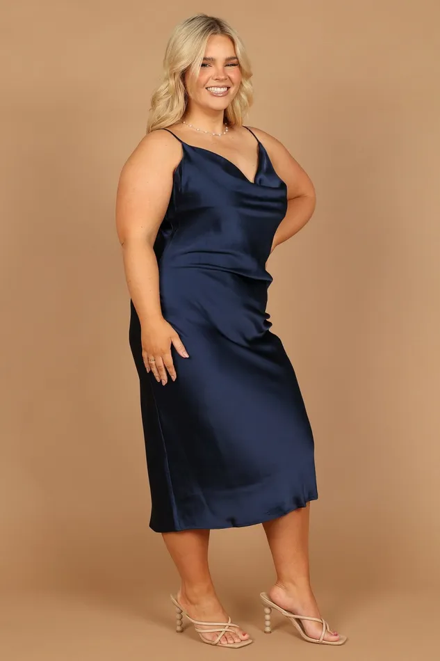 Satin Dresses Persia Dress Navy Petal and Pup Women
