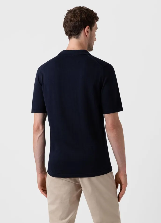 Sea Island Cotton Polo Shirt Light Navy Men SUNSPEL Polo Shirts