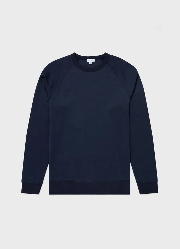 Sea Island Cotton Sweatshirt Navy Men SUNSPEL Sweatshirts and Sweatpants