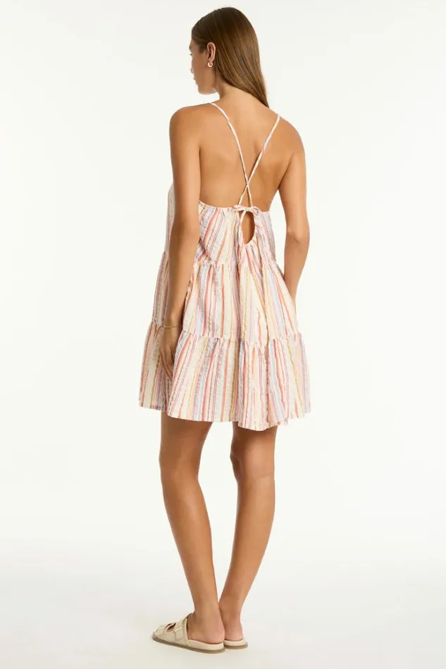 Sea Level Dresses Boho Stripe Tie Back Short Sundress Boho Stripe 8211 Women