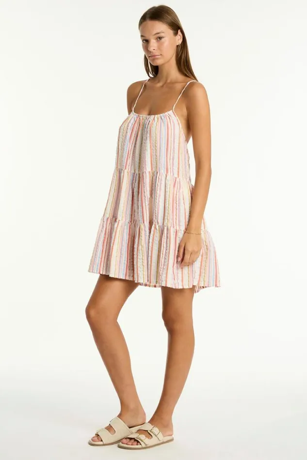 Sea Level Dresses Boho Stripe Tie Back Short Sundress Boho Stripe 8211 Women