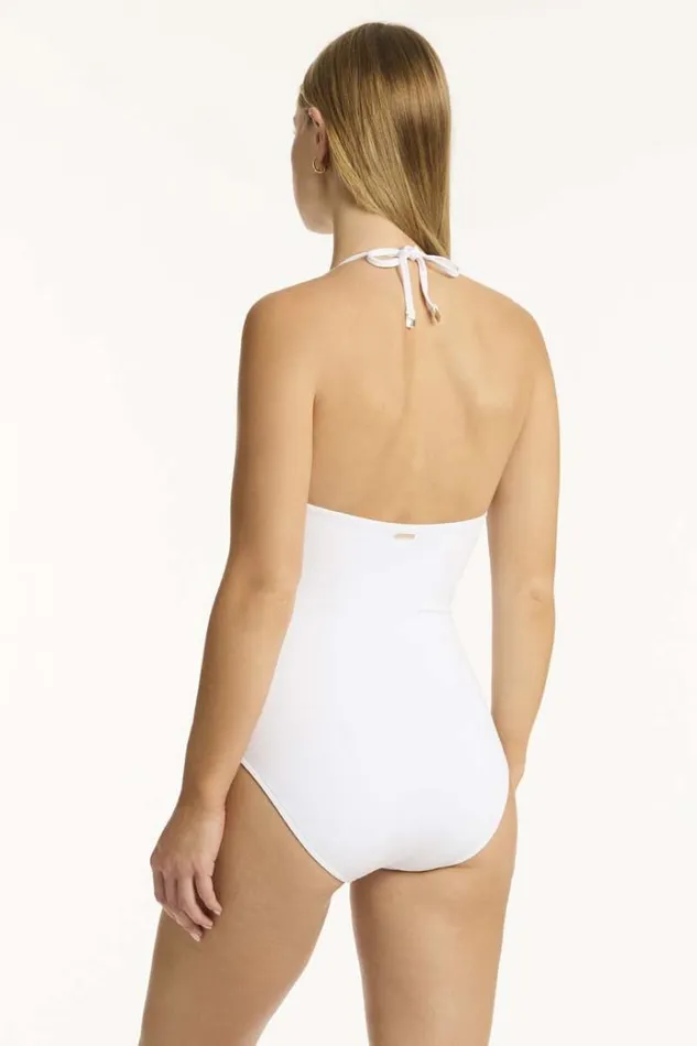 Sea Level One Pieces Drift Longline Halter One Piece Drift White 8211 Women