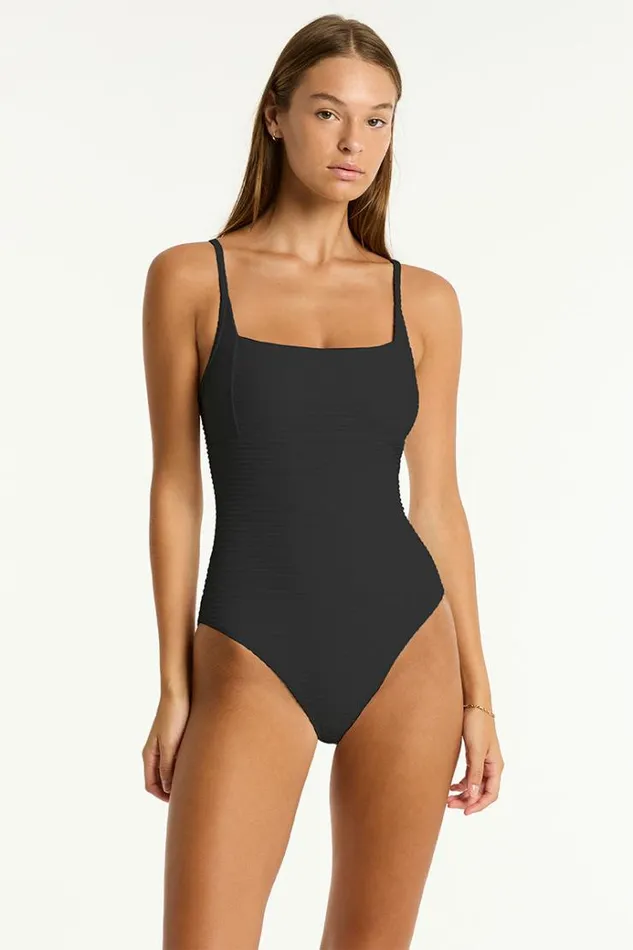 Sea Level One Pieces Spinnaker Square Neck One Piece Spinnaker Black 8211 Women