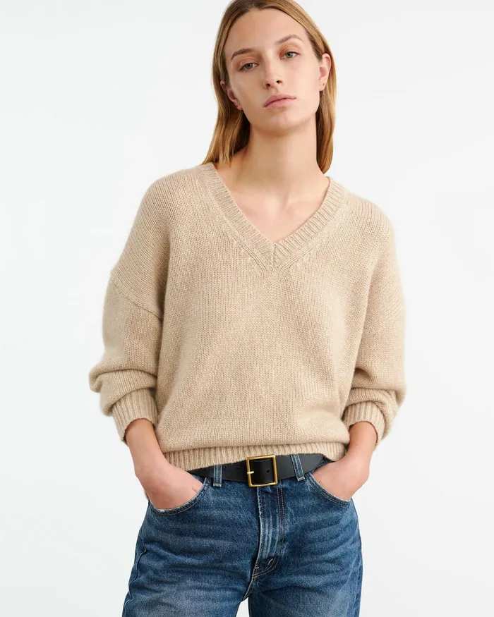 SHAGAN CASHMERE SWEATER Parchment Women Nili Lotan Knits and Sweaters