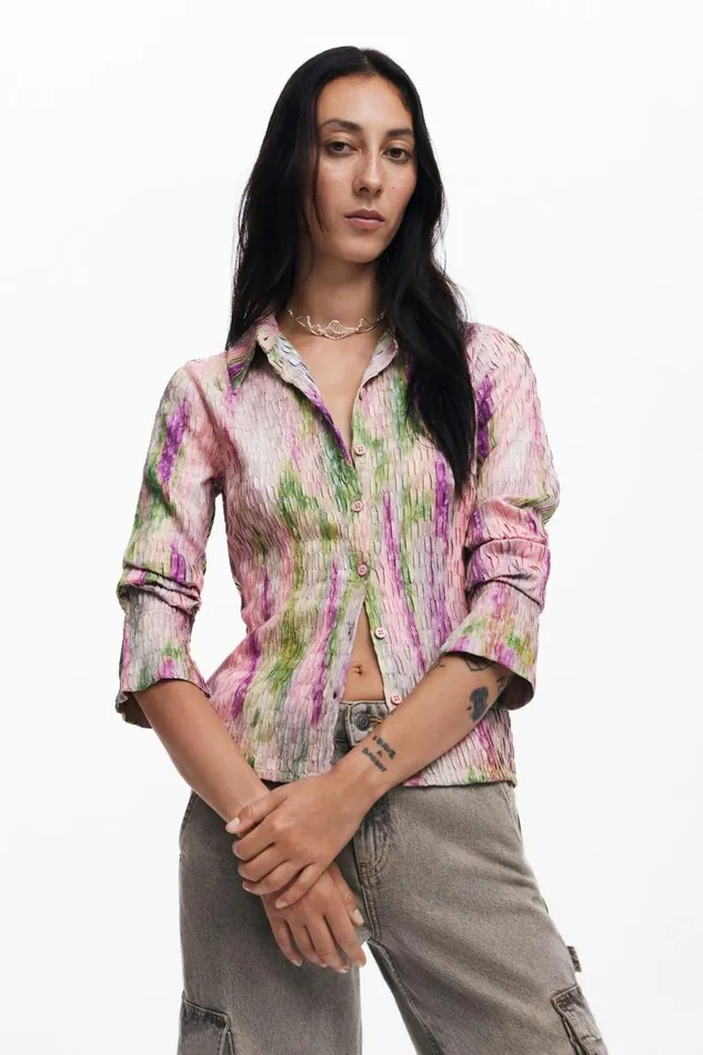 Shirts And Blouses Women Desigual Watercolor Gradient Blouse Red