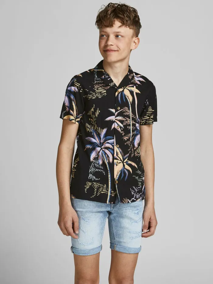 Shirts JACK and JONES Junior BOYS RESORT SHORT SLEEVED SHIRT Black Tap Shoe Online Shirts JACK and JONES Junior BOYS RESORT SHORT SLEEVED SHIRT Black Tap Shoe Online