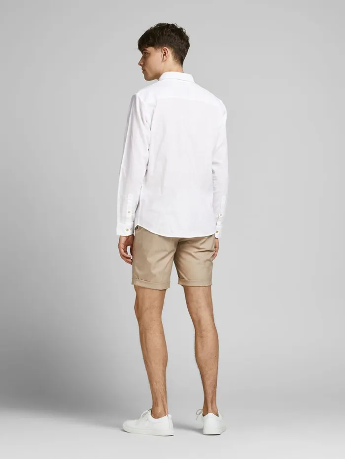 Shirts JACK and JONES Mens LIGHTWEIGHT LINEN SHIRT White White Gift Ideas