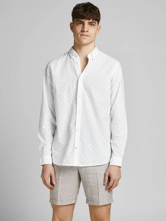 Shirts JACK and JONES Mens SLIM FIT LINEN BUTTONDOWN SHIRT White White Cheap On Sale Shirts JACK and JONES Mens SLIM FIT LINEN BUTTONDOWN SHIRT White White Cheap On Sale