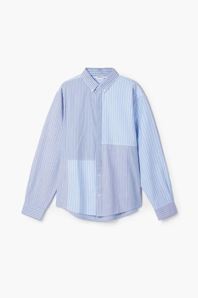 Shirts Men Desigual Striped Shirt Black