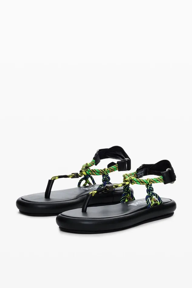 Shoes Women Desigual Flat Rope Sandals Materialfinishes