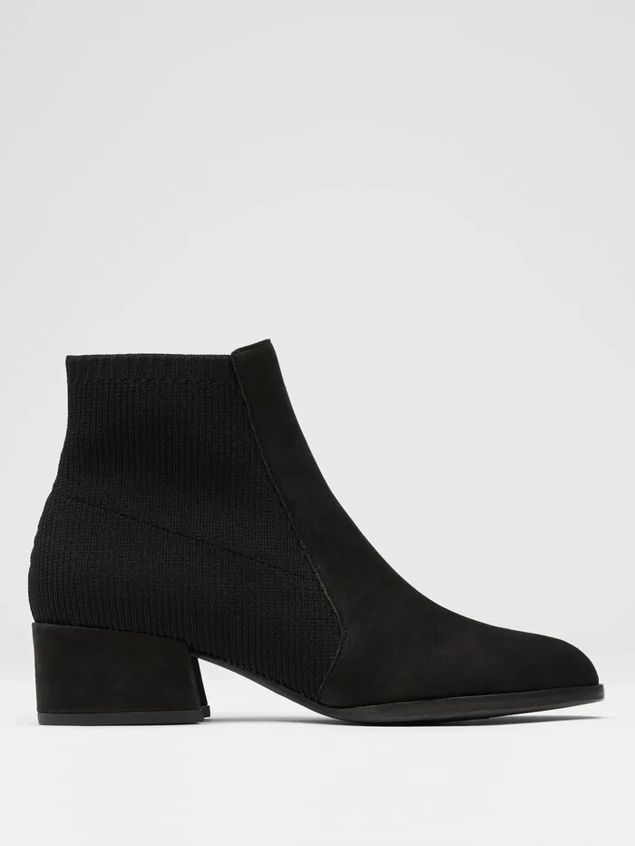 Shoes Women Eileen Fisher Aesop Tumbled Nubuck And Recycled Stretch Knit Bootie Black Shoes Women Eileen Fisher Aesop Tumbled Nubuck And Recycled Stretch Knit Bootie Black