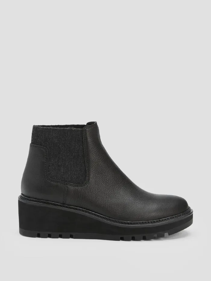 Shoes Women Eileen Fisher Chelsea Wedge Washed Leather Bootie Black