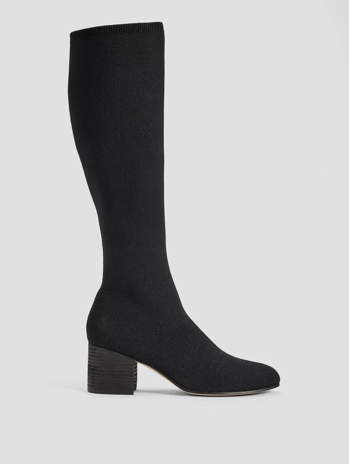Shoes Women Eileen Fisher Ophelia Recycled Stretch Knit Boot Black