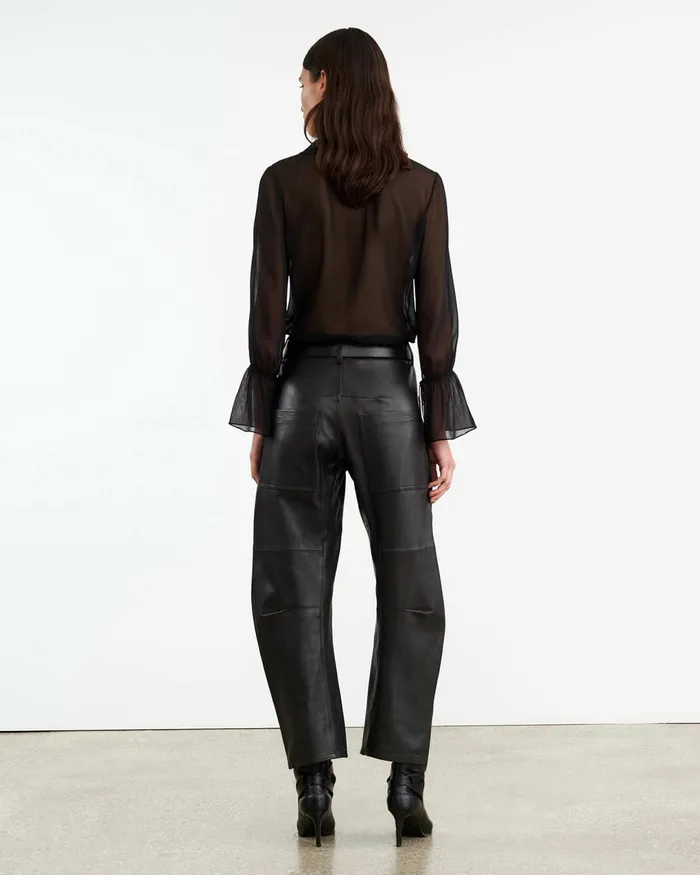 SHON LEATHER PANT Black Women Nili Lotan Pants and Shorts