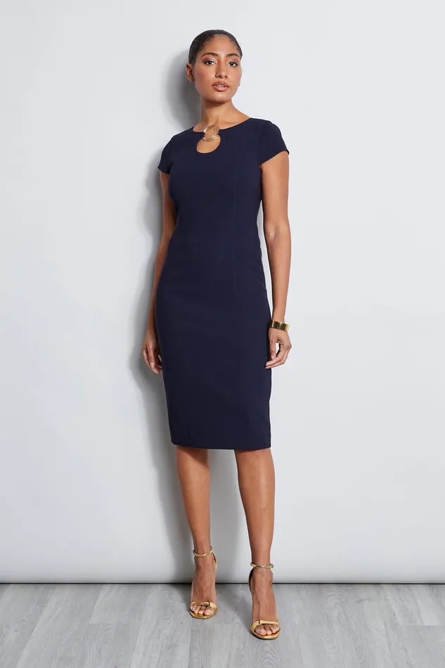 Short Sleeve Dresses Women Elie Tahari Short Sleeve Keyhole Ring Dress STARGAZER Short Sleeve Dresses Women Elie Tahari Short Sleeve Keyhole Ring Dress STARGAZER
