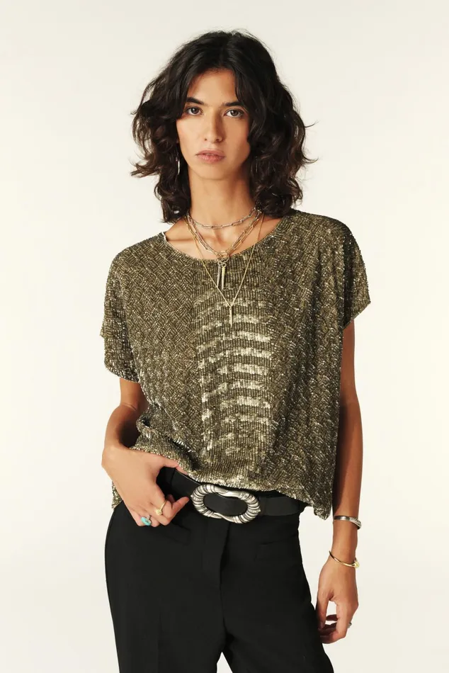 ShortSleeve TShirt Inna Gray Women Baandsh Tops and Shirts