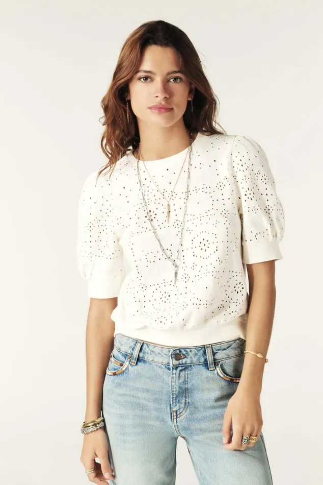 ShortSleeve TShirt Lael OffWhite Women Baandsh Sweaters and Cardigans