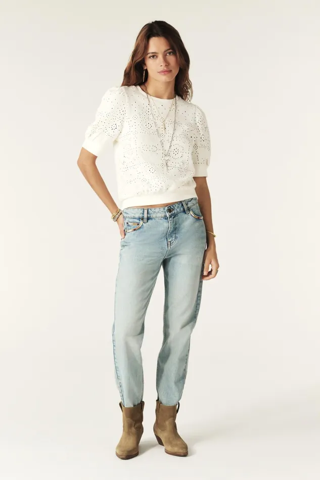 ShortSleeve TShirt Lael OffWhite Women Baandsh Sweaters and Cardigans