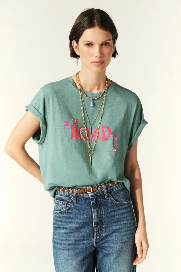 ShortSleeve Tee Shirt Mita Green Women Baandsh TShirts and Tank Tops