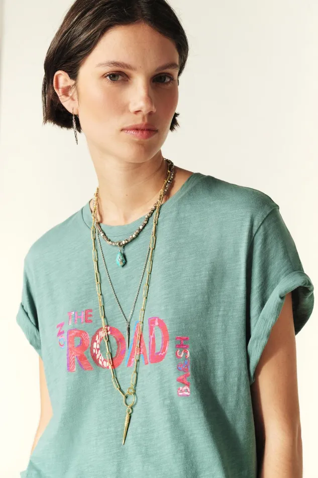 ShortSleeve Tee Shirt Mita Green Women Baandsh TShirts and Tank Tops
