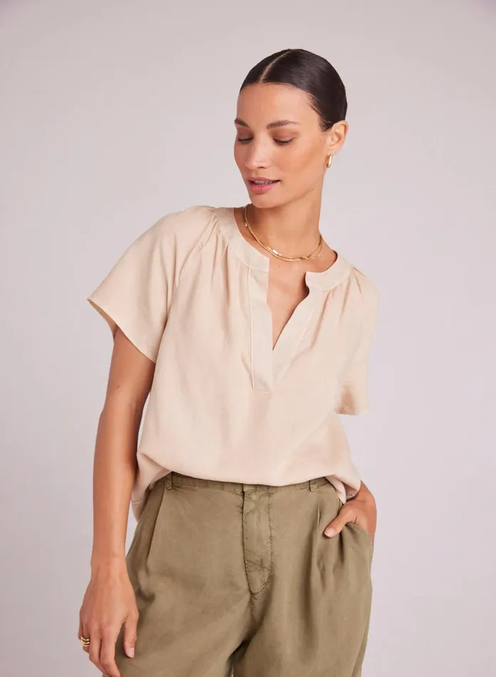 Short Sleeve Women Bella Dahl Flowy Short Sleeve Pullover 8211 Summer Khaki