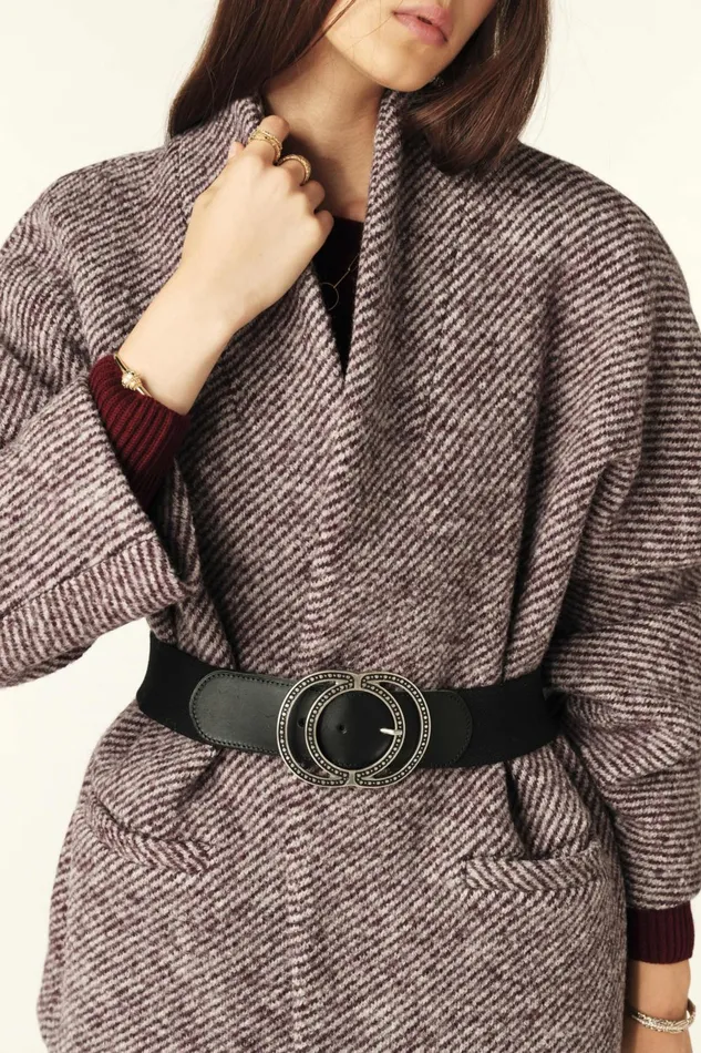 Short Tweed Coat Carole Gray Women Baandsh Jackets and Coats