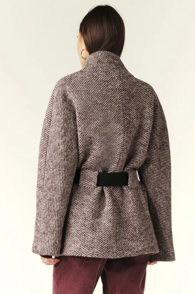 Short Tweed Coat Carole Gray Women Baandsh Jackets and Coats