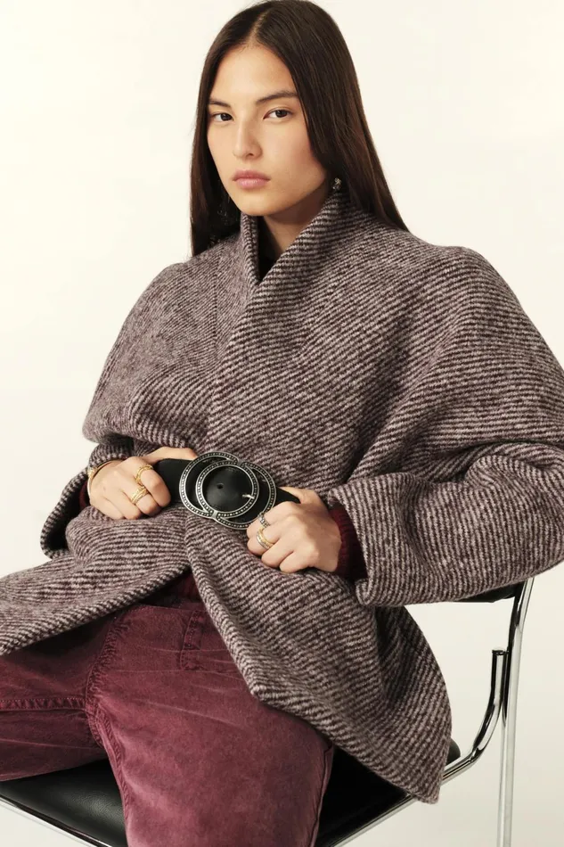 Short Tweed Coat Carole Gray Women Baandsh Jackets and Coats