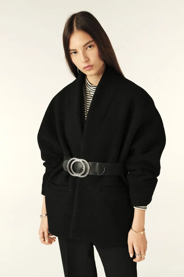Short Tweed Coat Carole Gray Women Baandsh Jackets and Coats