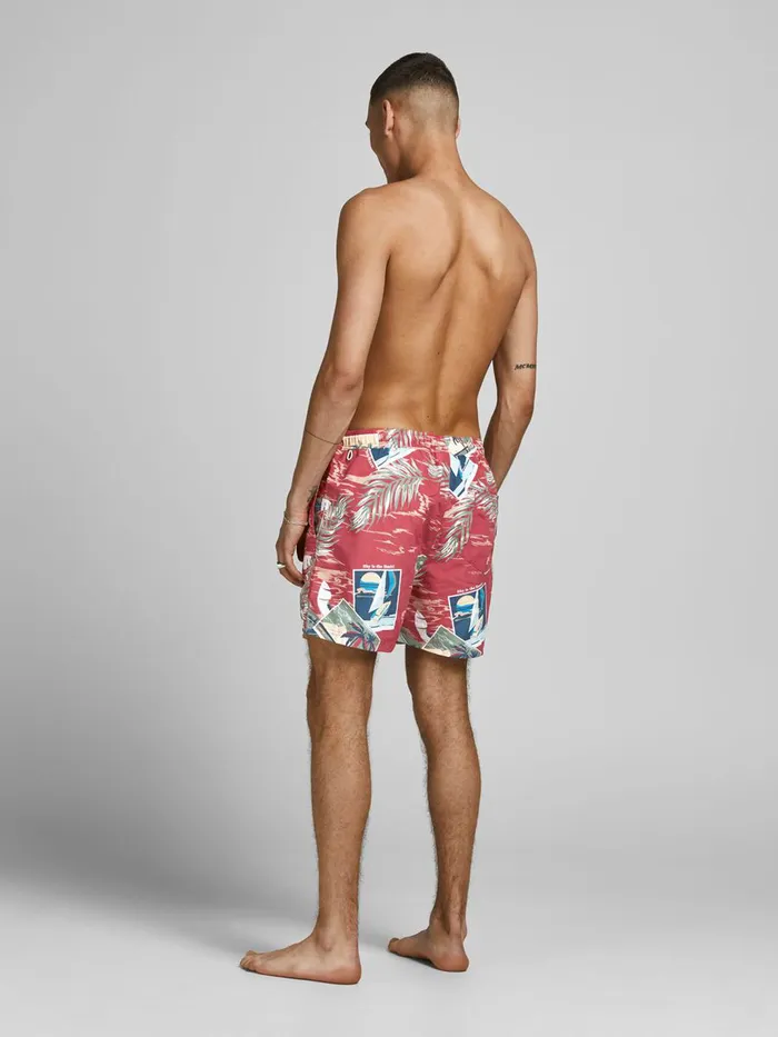Shorts JACK and JONES Mens BALI AKM TROPICANA SWIM SHORTS Pink Slate Rose For Sale