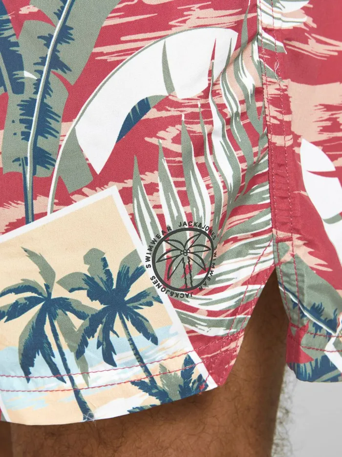Shorts JACK and JONES Mens BALI AKM TROPICANA SWIM SHORTS Pink Slate Rose For Sale