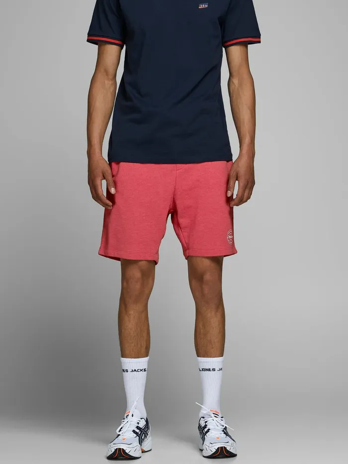 Shorts JACK and JONES Mens MELANGE SWEAT SHORTS Red Tango Red Online
