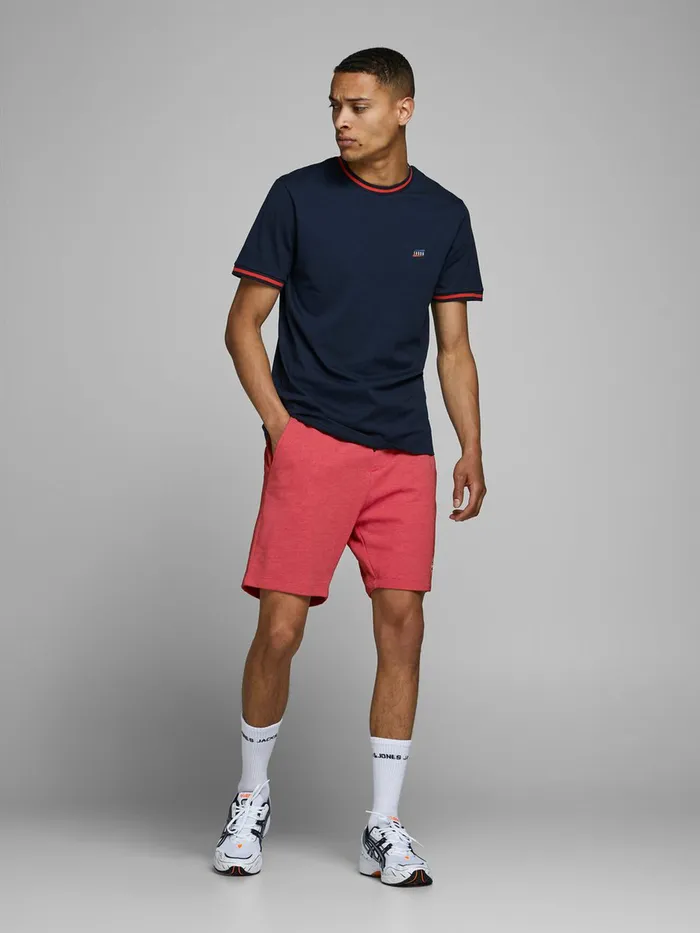 Shorts JACK and JONES Mens MELANGE SWEAT SHORTS Red Tango Red Online