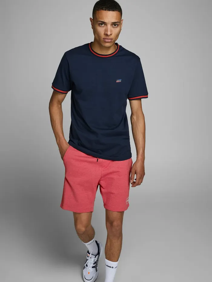 Shorts JACK and JONES Mens MELANGE SWEAT SHORTS Red Tango Red Online
