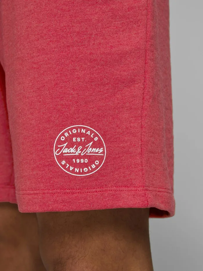 Shorts JACK and JONES Mens MELANGE SWEAT SHORTS Red Tango Red Online