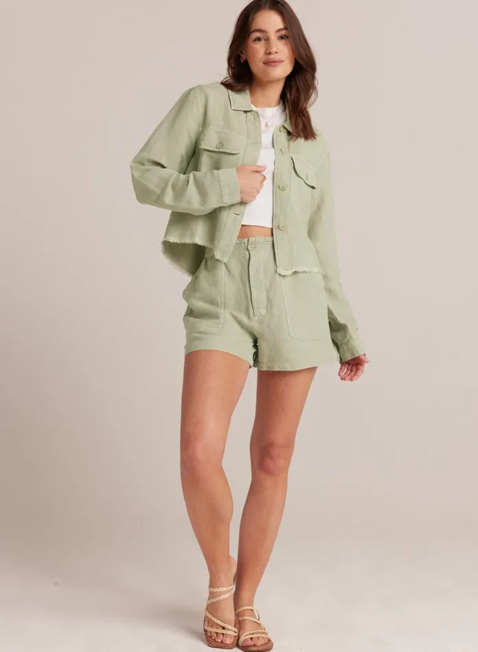 Shorts Women Bella Dahl Callie Ruffle Short 8211 Muted Army