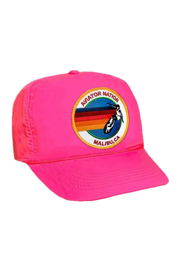Signature Malibu Vintage Nylon Trucker Hat WomenMen Aviator Nation Trucker Hats