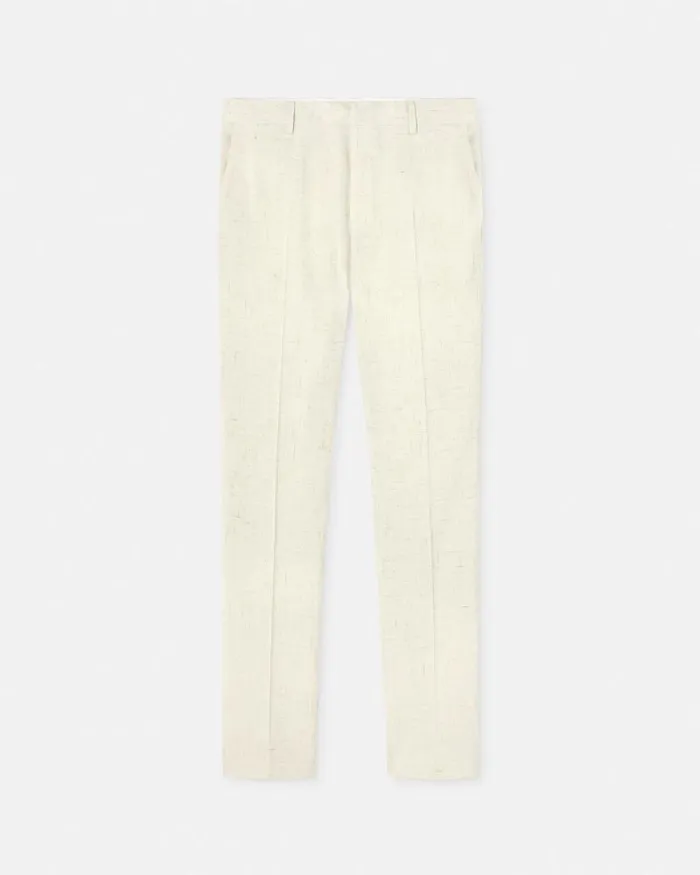 SilkBlend Malfil Formal Pants White Men Versace Blazers and Suits