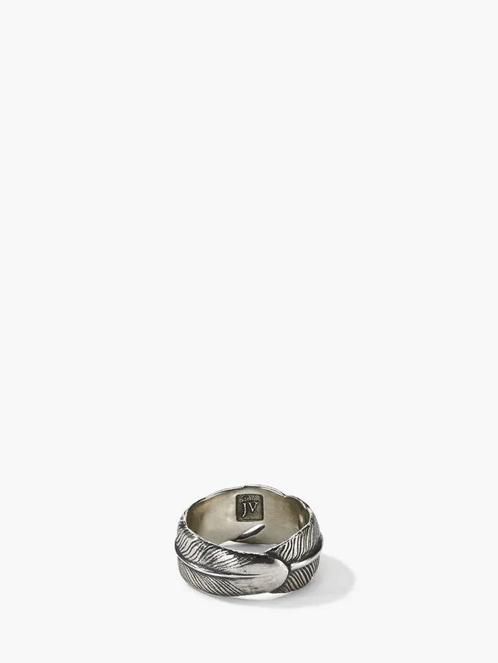SILVER FEATHER RING Silver Men John Varvatos Jewelry