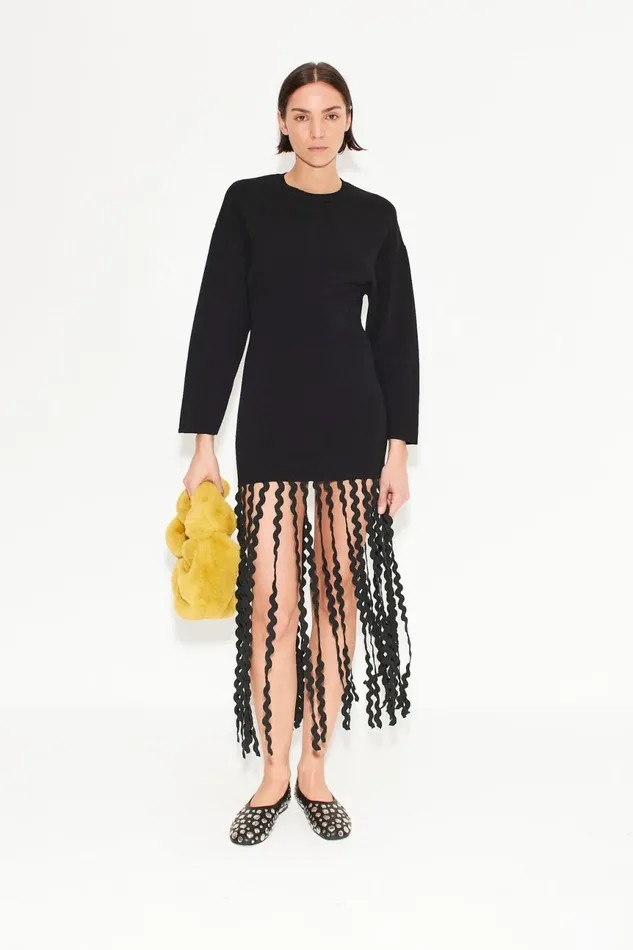 Simon Miller Knitwear Women Wallis Knit Fringe Dress In Black
