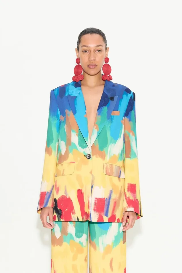 Simon Miller Outerwear Women Lennox Crepe Jacket In Palette Print